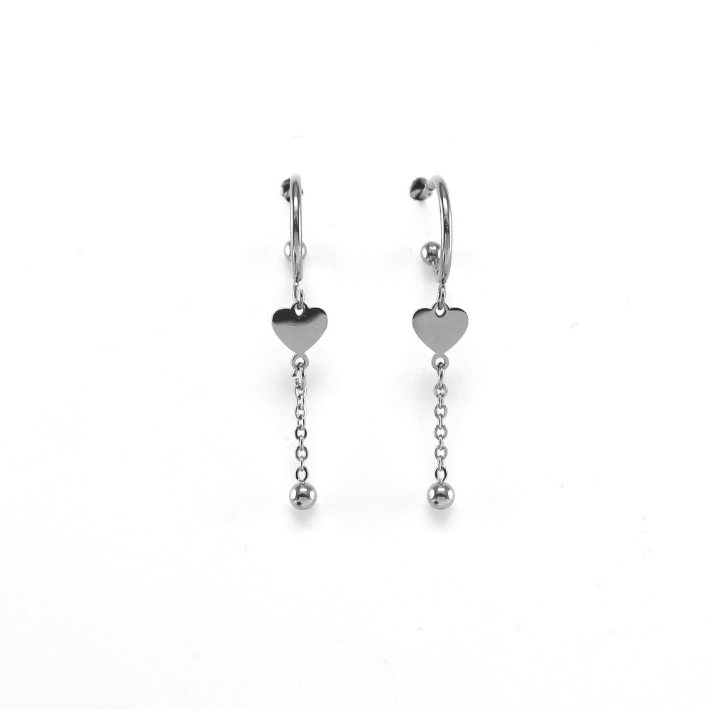 STEEL EARRING WITH CHAIN 21020011