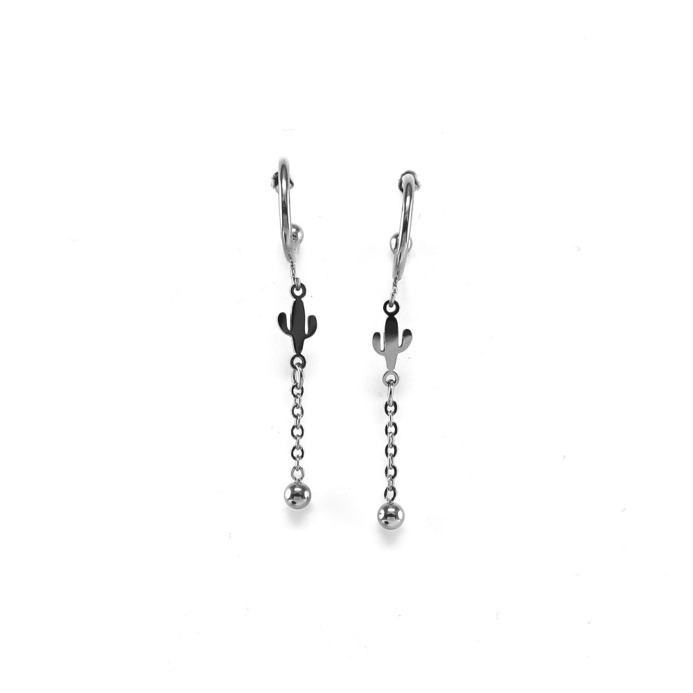 STEEL EARRING WITH CHAIN 21020011